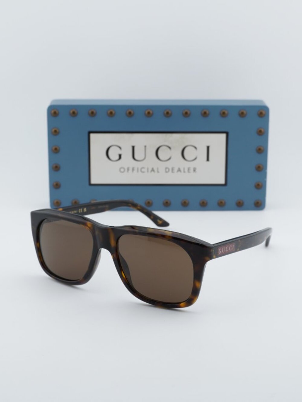 Gucci GG2077S 002 Square Sunglasses - Havana / Brown - Picture 1 of 8
